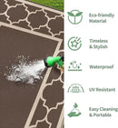 GENIMO 6' x 9' Outdoor Rug Waterproof for Patio Decor, Foldable Reversible Plastic Straw Area Rugs Mat for Camper, Outside Carpet for Rv, Deck, Porch, Picnic, Beach, Balcony, Coffee & Beige by GreenHaven Gardens