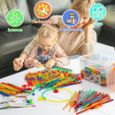 Ggiibro Straw Constructor Toys STEM Building Toys 1200Pcs Toys Aged for 3 4 5 6 7 8+ Interlocking Plastic Toys Engineering Toys Thin Tube Blocks Toy Educational Toy Kit for Classroom Kids Toys Set by TinyTreasures Baby Boutique