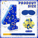 Number 4 Blue and Golden Rings Piñata for Kids Birthday Cartoon Theme Small Piñata with Blindfold Stick Confetti for Fiesta Cinco De Mayo Party Decor, 15.8 x 11 x 2.8 Inch by TinyTreasures Baby Boutique