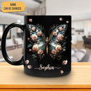 Hyturtle Personalized Butterfly 2D Print Mug - Butterfly Gifts For Women Lovers - Animal Gift For Bird Lover Her - Bird Gifts For Mom on Mother Day - Custom Name Coffee Cup Ceramic Mug 11 Oz 15 Oz by CozyNest Decor