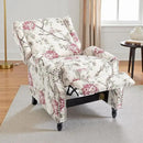 UIXE Pushback Recliner Chair, Fabric Upholstered Armchair Push Back Accent Chair for Living Room, Rivet Trim Home Theater Single Sofa Bedroom Reading Seat with Footrest - Beige Floral by CozyNest Decor