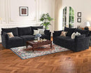 102.6" U Shaped Modular Sectional Sofa, 5 Seater Couch with Storage Ottoman Deep Seat and High Backrest with Removable Cover for Living Room, Apartment - Chenille Black by CozyNest Decor