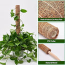 8 Pcs Moss Pole for Plants Monstera, Plant Support Stakes for Indoor Climbing Plants Grow Upwards, with 65ft Twist Ties, 13ft Jute Rope, 6.5ft Hook-and-Loop Strip by GreenHaven Gardens