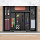 VaeFae Bamboo Drawer Organizer, Expandable Silverware Drawer Organizer, Cutlery Tray with Dividers for Kitchen Utensils (Black, Medium) by CozyNest Decor