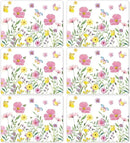 Spring Floral Butterfly Placemats Set of 6 Flower Summer Plastic Table Mats Wildflower Place Mats Washable Vinyl Rustic Holiday Table Decoration for Indoor Outdoor Party Kitchen Dining by CozyNest Decor