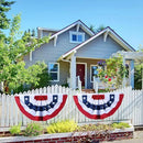 8 Pieces USA Pleated Fan Flag American US Bunting Flag Patriotic Half Fan Banner Flag with Canvas Header and Brass Grommets for 4th of July Memorial Day Indoor Outdoor Decoration (8, 1.5x3 Feet) by GreenHaven Gardens