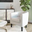 BELLEZE Accent Barrel Chair, Club Tub Sofa Corner Chair with Flared Legs and Cozy Soft Padding for Living Room Bedroom Waiting Room - White by CozyNest Decor