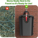 Riokko Garden Hose Holder Bucket, Hose Storage, Water Hose Storage for Outside, Hose Box Fits 25FT Heavy Duty/100FT Expandable/50FT Flat/50FT Stainless Steel Hoses, Hanging Handle & Drain Hole Design by GreenHaven Gardens