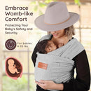 Baby Wrap Carrier - Premium Cotton Baby Carrier Wrap for Newborn to Toddler- Infant Carrier- Baby Holder One Size Fits All with Front Pocket(Beige) by Max&so by TinyTreasures Baby Boutique