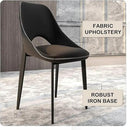 LeisureMod Amalfi Upholstered Fabric Dining Chair – Modern Side Chair with Iron Legs, Mid-Century Accent Chair for Dining Room or Kitchen by CozyNest Decor
