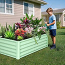 Galvanized Raised Garden Bed Outdoor, 2 Pcs 6x3x1.5FT Outdoor Large Planter Raised Beds Open Base with Safety Edge and Glove for Vegetables Flowers Ground Planter, Green by CozyNest Decor