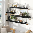 Heimlove 55 Inch Floating Shelves for Wall,10 Deep Large Black Wall Shelf with Heavy Duty Brackets,Wall Mounted Storage & Display Shelves for Bedroom,Living Room,Kitchen,Office by CozyNest Decor