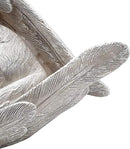 Sleeping Cat Within Angel Wings 8.5 x 5.5 Resin Stone Pet Memorial Figurine, Concrete Grey by GreenHaven Gardens