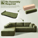 104" Cloud Sectional Couches for Living Room,L Shaped Boneless Couch in A Box,Sleeper Sofa with Comfy Chaise No Assembly Required,Green by CozyNest Decor