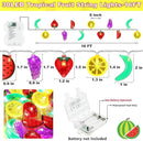 Couah [ 8 Modes & Timer ] 30 LED 16 Ft Summer Tropical String Lights Strawberry Grape Watermelon Lemon Banana Fairy Lights Battery Operated for Tropical Party Pool Beach Summer Decorations by CozyNest Decor