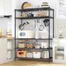 5 Tier Storage Shelves 71"H Wire Shelving Adjustable Metal Shelving,1000LBS Pantry Shelves Sturdy Steel Wire Shelf for Kitchen School Pantry Garage Warehouse ,71"H X35.5"W X13.8"D, Black,2P by CozyNest Decor