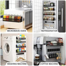 Magnetic Spice Rack for Refrigerator, 5 Pack Magnetic Shelf, Moveable Magnetic Fridge Organizer with 8-Hook Rack, Seasoning Organizer for Kitchen Organization and Storage (5 Pack) by CozyNest Decor