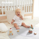 FReniland Wooden Montessori Toys, 4-Piece Wooden Baby Toy, Rainbow Stacking Ring,Car Push and Pull Toy, Rocket Stacking Ring Babys Toys,Newborn Baby Gift Sets for Boys and Girls by TinyTreasures Baby Boutique