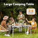 Large 46.4" Camping Table for 2-6 People - 220lbs Capacity Heavy Duty Foldable Outdoor Table with Aluminum Roll-Up Top & Carry Bag, Portable Picnic Desk for BBQ, Tailgating, Backyard (Silver) by GreenHaven Gardens