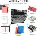3-Tier Magnetic File Holder, No Drilling Installation File Cabinet Organizer, Black Magnetic File Organizer, Magazine Rack, Magnetic Paper Holder for Refrigerator, File Cabinets, Whiteboard by CozyNest Decor
