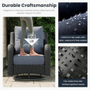 6 Pieces Outdoor Patio Furniture Sets with Rocking Swivel Chairs with 6-inch Thick Cushion and Side Table for Deck Lawn by GreenHaven Gardens