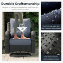 8 Pieces Outdoor Patio Furniture Sets with Rocking Swivel Chairs with 6-inch Thick Cushion and Fire Pit Table for Deck Lawn by GreenHaven Gardens
