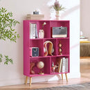 LEYAOYAO 7 Cube Bookshelf,3 Tier Book Shelf with Legs,Pink Modern Bookshelf,Large Freestanding Open Toy Modern Bookshelves,Display Bookcases Decor Furniture for Nursery by CozyNest Decor