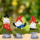 Hodao 3 PCS Spring Yoga Mushroom Gnomes Decoration Summer Elf Figurines Gifts for Home Spring Lively Garden Statues Decor for Outdoor, Mom, Mother (Green) by CozyNest Decor