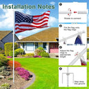 Yard Flag Pole for Outside Ground - 8.5 ft Tangle Free Heavy Duty Flag Pole Kit with 2 Anti-Tip Prong Base,Portable Inground Flag Holder with 3x5 American Flag for House Outdoor Campers,White by GreenHaven Gardens