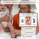 Inkless Hand and Footprint Kit, Baby Keepsake Plaque & Baby Shower Gifts - Ideal as Mom To Be Gift, Nursery Picture Frames, Clean Touch Hand and Footprint Kit (Style 1 - Design 1) by TinyTreasures Baby Boutique