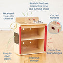 ECR4Kids Play Kitchen Stove, Wooden Playset, Natural by TinyTreasures Baby Boutique