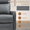Manual Swivel Rocker Recliner Chair for Adults, Overstuffed Reclining Glider Chair for Nursing with Vibration Massage & Heat, Living Room Rocking Recliner 2-Stage backrest, Faux Leather Gray by CozyNest Decor
