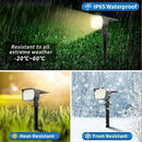 Solar Spot Lights Outdoor Waterproof IP65, 2 Pack Landscape Spotlights with 46 LEDs, 3 Modes Auto On/Off Solar Powered Flood Lights for Outside Pathway, Yard, Garden, Walkway (Warm White) by CozyNest Decor