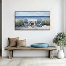 HGUAOA Coastal Wall Art - Large Landscape Wall Pictures for Living Room, Bedroom Pictures, Ocean Beach Artwork, Blue Above Bed Wall Decor Coastal Landscape Wall Art,Framed Beach Pinting by CozyNest Decor