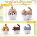 Crochet Kit for Beginners- 4 PCS Fat Shiba Inu Crochet Kits for Adults, 4PCS Corgi Dog Crochet Animal Kit with Step-by-Step Video Tutorials, Yarn, Crochet Hook, Instructions DIY Knitting Kit by TinyTreasures Baby Boutique