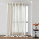 MYSKY HOME Linen Curtains 95 Inches Long for Sliding Glass Door, Farmhouse Semi Sheer Ceiling Curtains Living Room Light Filtering Back Tab Elegant Style Soft Fabric, 100" x 95", Linen, 1 Panel by CozyNest Decor