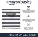 Amazon Basics Cube Organizer Storage Bins Handles, Collapsible Fabric, Pack of 6, 10.5"x10.5"x11", White/ Light Grey Stripe by CozyNest Decor