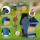 Wildpark Squirrel Proof Bird Feeders for Outdoors, 5LB Metal Hanging Feeders, Large Wild Feeders for Cardinals, Chickadees, Durable Backyard Feeders -One in Blue by GreenHaven Gardens