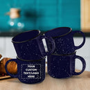 DISCOUNT PROMOS Custom Ceramic Campfire Coffee Mugs 13 oz. Set of 1, Personalized Bulk Pack - Perfect for Tea, Espresso, Cappuccino, Hot Cocoa - Blue by TinyTreasures Baby Boutique