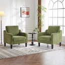 VINGLI Accent Chairs Set of 2 Living Room Chairs Olive Green Reading Chair for Bedroom Scooped Arm Chair Mid Century Modern Accent Chairs Upholstered Comfy Chair for Apartment, Waiting Room by CozyNest Decor