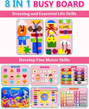 Exorany Busy Board Montessori Toys for Toddler Girl & Boy Birthday Gifts, Busy Book Learning Sensory Toys for Toddlers, Toddler Travel Toy Educational Activities Learn Fine Motor Skills by TinyTreasures Baby Boutique