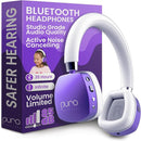 Puro Sound Labs PuroQuiet Plus Kids Noise Cancelling Headphones, Bluetooth Kids On Ear Headphones with Mic, Lightweight On-Ear Design, Studio-Grade Sound (Purple) by TinyTreasures Baby Boutique