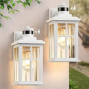 White Motion Sensor Light Outdoor, 2 Pack Dusk to Dawn Outside Lights for House, Anti-Rust Exterior Light Fixture, Waterproof Porch Light for House, Garage, Balcony, Weather Resistant by GreenHaven Gardens
