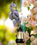 Solar Dragon Figurine Garden Statue: Outdoor Hanging Climbing Ornament with Lantern for Yard Art Lawn Balcony Patio Porch Decor- Birthday Gifts for Mom Women Father by CozyNest Decor