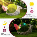 Solar Snail Garden Statue Lights for Outdoor Decor Flocking with LED Figurine Lighting Resin Slug Flocked Decorations for Patio Lawn Yard Home Housewarming Mom Wowen Gifts by GreenHaven Gardens