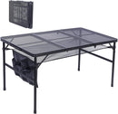 Nice C Table for Grill, Outdoor Table, Camping Cooking Picnic Tables, Card Tables Adjustable Height, Mesh Bag, Carry Handle (47.3” x 23.7“ x 14.7”/24.2“ Black) by GreenHaven Gardens