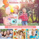 Kids Camera,HD Digital Video Camera with Protective Cover,Childrens Toys for 3 4 5 6 7 8 9 Year Old Boys/Girls,Selfie Camera for Kids,Christmas Birthday Gifts with 32GB SD Card (Unicorn Pink) by TinyTreasures Baby Boutique