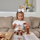 Hexagon Montessori Wooden Building Blocks – 86 Pieces FSC-Certified Beech | Alphabet & Number Blocks with Board Game, Storage Bag & 15-Challenge Guide | Stacking Toy for Kids Ages 3+ by TinyTreasures Baby Boutique