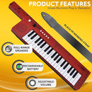 Pyle Digital Musical Keyboard 37 Keys, Electronic Karaoke Keytar with Wired Microphone, 4 Preset Selectable Tones, 4 Audio Rhythms, AUX Input, Rechargeable, Fun for Kids and All Ages by TinyTreasures Baby Boutique