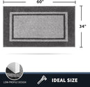 PURRUGS Dirt Trapping Door Mat 34" x 60", Non-Slip/Skid Machine Washable Entryway Rug, Shoes Scraper, Area Rug, Super Absorbent Welcome Mat for Muddy Wet Shoes and Paws, Light Grey & Dark Grey by CozyNest Decor